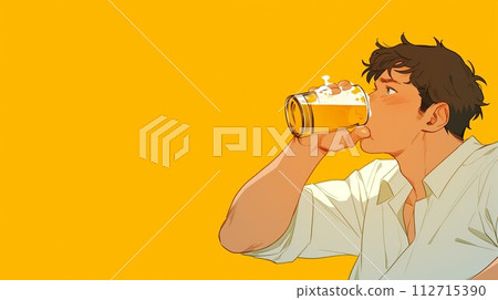 Male drinking beer 112715390