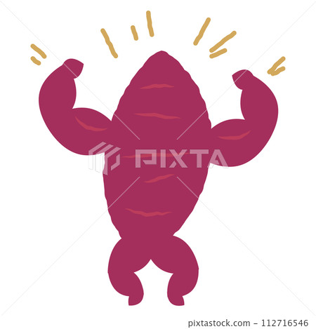 Human-shaped sweet potato with muscular muscles 112716546