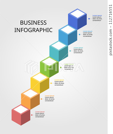 timeline ladder level for infographic presentation template with 7 element for banner timeline ladder level for infographic presentation template with 7 element for banner 112716551