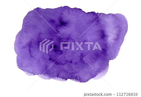 Bright vibrant purple artistic watercolor textured stain. Abstract violet gradient watercolour blob texture for banner design, abstract cosmos or night sky cloud concept 112716810