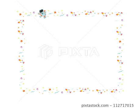 Space-style pop frame with a person wearing a spacesuit 112717015