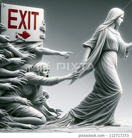 Goddess of Luck runs away from people who get lost at the exit 112717253