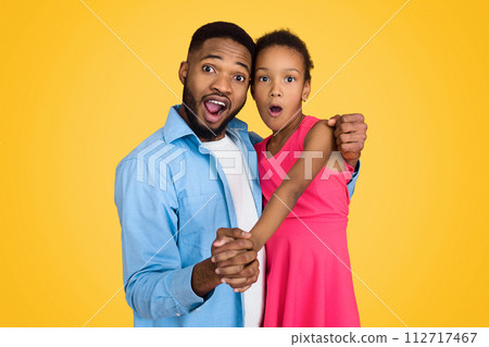 Emotional father and daughter having fun on background Emotional father and daughter having fun on background 112717467