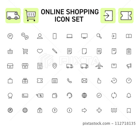 online shopping icon set online shopping icon set 112718135