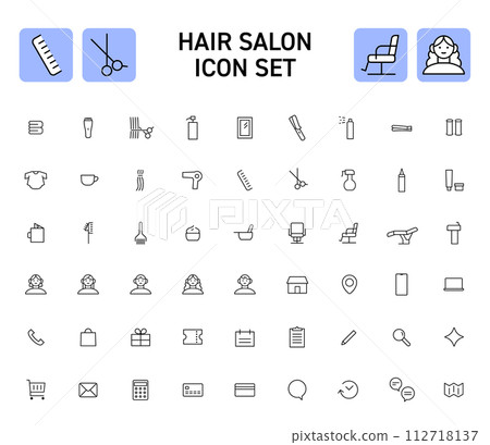 Beauty salon icon set 112718137
