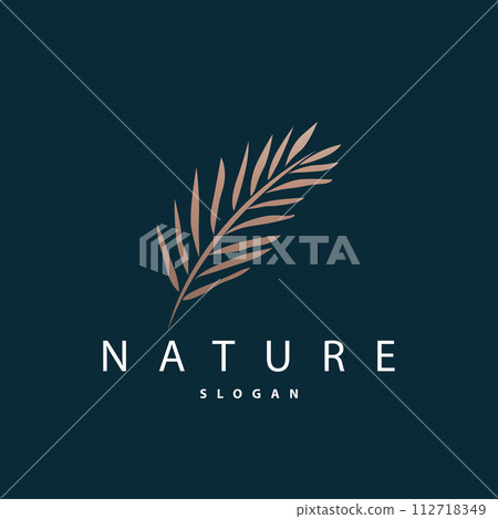 Palm Leaf Logo Design Vector Simple Minimalist Symbol Illustration Template Palm Leaf Logo Design Vector Simple Minimalist Symbol Illustration Template 112718349