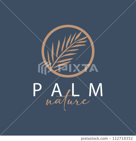 Palm Leaf Logo Design Vector Simple Minimalist Symbol Illustration Template Palm Leaf Logo Design Vector Simple Minimalist Symbol Illustration Template 112718352