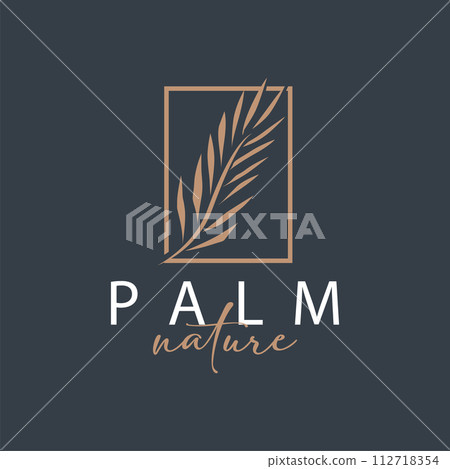 Palm Leaf Logo Design Vector Simple Minimalist Symbol Illustration Template Palm Leaf Logo Design Vector Simple Minimalist Symbol Illustration Template 112718354