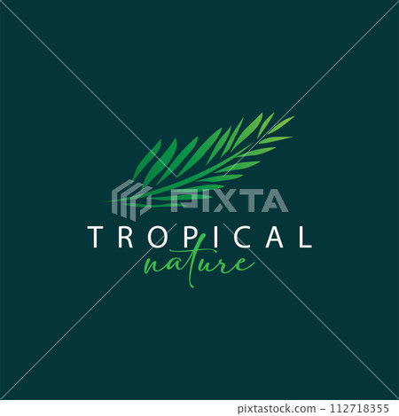Palm Leaf Logo Design Vector Simple Minimalist Symbol Illustration Template Palm Leaf Logo Design Vector Simple Minimalist Symbol Illustration Template 112718355