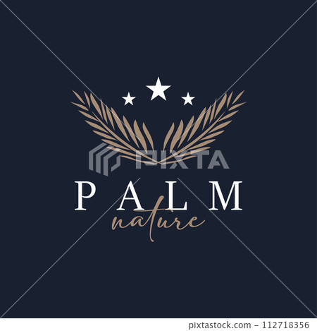 Palm Leaf Logo Design Vector Simple Minimalist Symbol Illustration Template Palm Leaf Logo Design Vector Simple Minimalist Symbol Illustration Template 112718356
