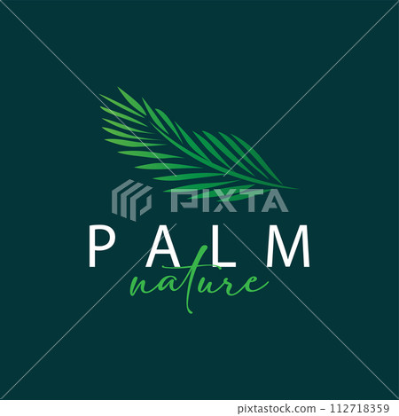 Palm Leaf Logo Design Vector Simple Minimalist Symbol Illustration Template Palm Leaf Logo Design Vector Simple Minimalist Symbol Illustration Template 112718359