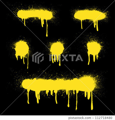 Ink blots yellow stains set Ink blots yellow stains set 112718480