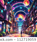 有彩虹的城市景觀 112719059