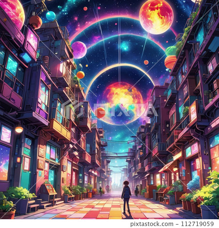 有彩虹的城市景觀 有彩虹的城市景觀 112719059