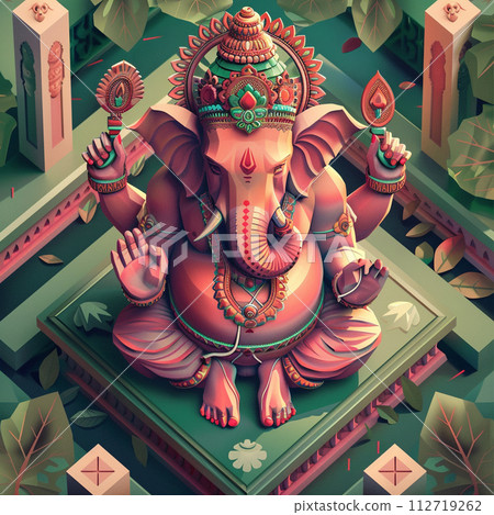 Ganesha 3D illustration 112719262
