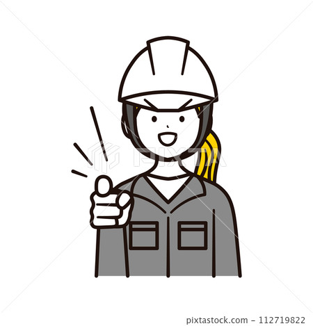 Illustration material of the upper body of a Japanese female office worker working at a construction site conducting safety checks Illustration material of the upper body of a Japanese female office worker working at a construction site conducting safety checks 112719822
