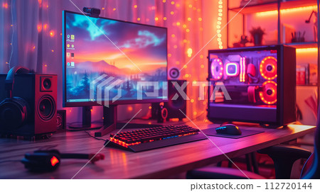 Room with gaming computer 112720144