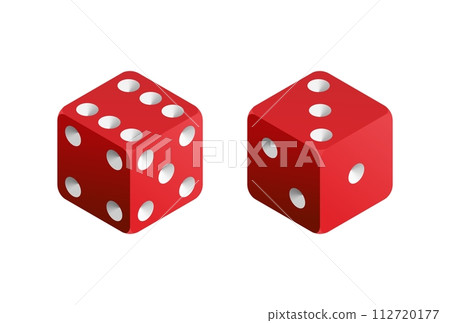 red dice isolated on white background red dice isolated on white background 112720177