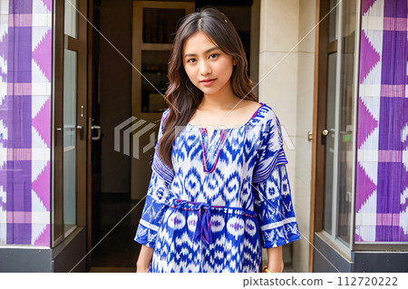 asian woman standing in front of the door asian woman standing in front of the door 112720222