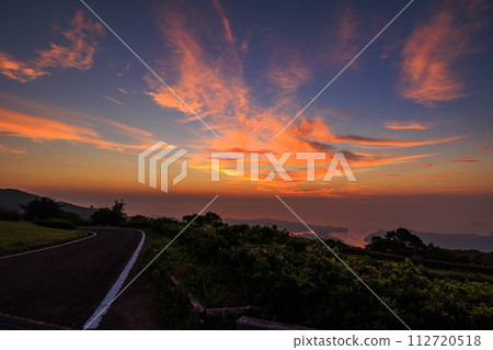 沐浴著朝霞的大村灣道路 沐浴著朝霞的大村灣道路 112720518