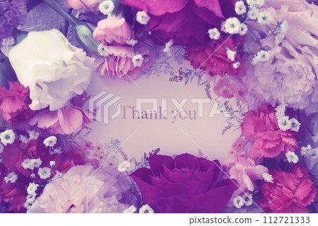 Thank you for all the flowers (retro style wine) 112721333