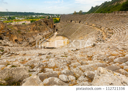 Ruined Roman amphitheater of ancient city of Perge, Turkey Ruined Roman amphitheater of ancient city of Perge, Turkey 112721336