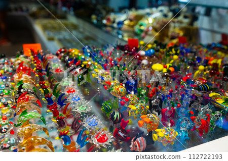 Venetian glass souvenirs on store shelves Venetian glass souvenirs on store shelves 112722193