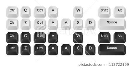 Computer key combinations. Set of key combinations. Command set icons. Computer keyboard button set. Vector Illustration. Computer key combinations. Set of key combinations. Command set icons. Computer keyboard button set. Vector Illustration. 112722199