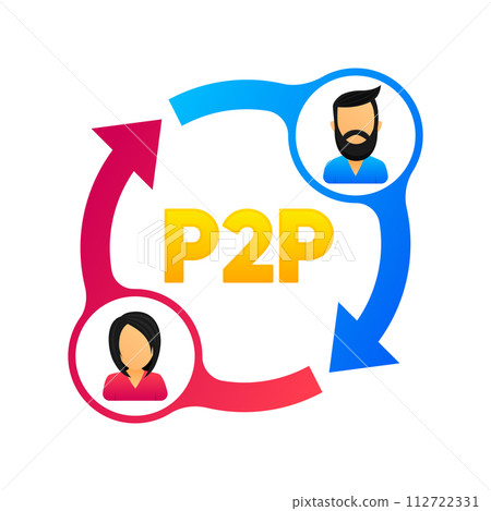 Peer to peer trading. P2P lending....-插圖素材 [112722331] - PIXTA圖庫