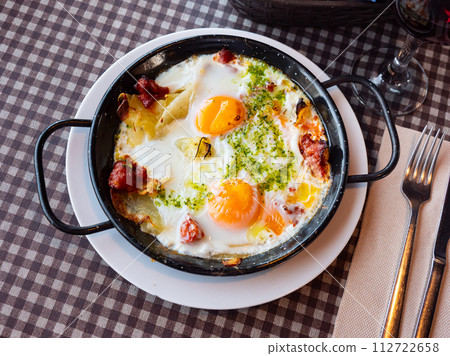 Riohan egg and bacon casserole closeup 112722658