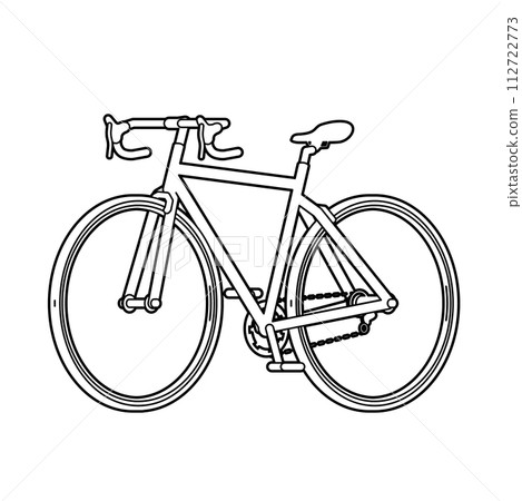 Diagonal angle road bike. road racer. Diagonal angle road bike. road racer. 112722773