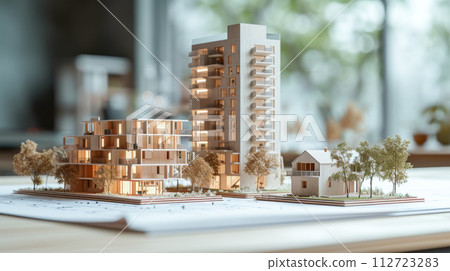 Architectural model of tower residence 112723283