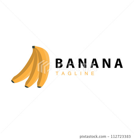 Banana logo design fresh plantation farmer banana fruit vector silhouette template illustration 112723383