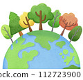 The World Surrounded With Trees On A Transparent Background. Environment Concept 112723900