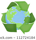 recycle symbol with earth 112724184