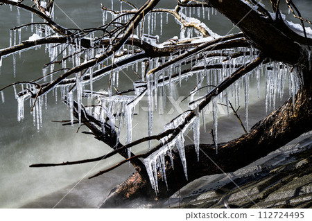 Splashing ice winter landscape Splashing ice winter landscape 112724495