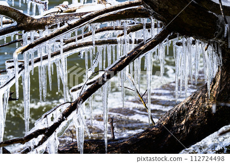 Splashing ice winter landscape Splashing ice winter landscape 112724498