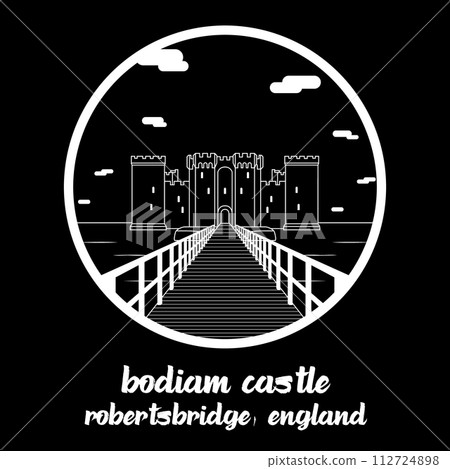 Circle Icon Bodiam Castle. Vector illustration Circle Icon Bodiam Castle. Vector illustration 112724898