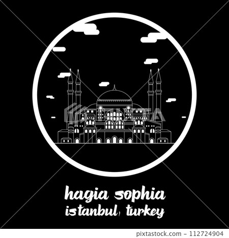Circle Icon Hagia Sophia. Vector illustration 112724904