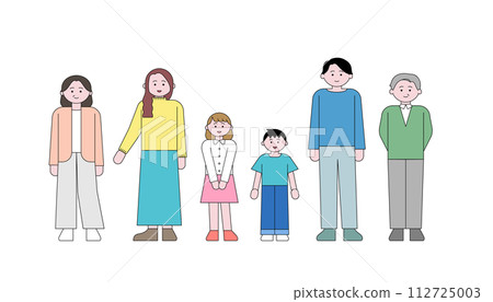 兩戶家庭插畫套裝素材 112725003