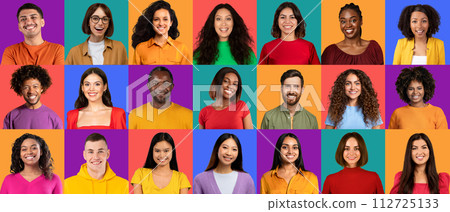 A colorful collection of headshots showcases a diverse group of individuals 112725133