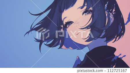 一個女孩微笑著看著我 112725167