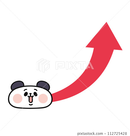 Cute panda rising arrow Cute panda rising arrow 112725428
