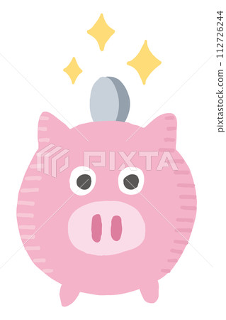 Pig piggy bank (silver coins) 112726244