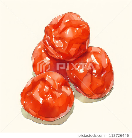 醃李子的水彩插圖 112726446