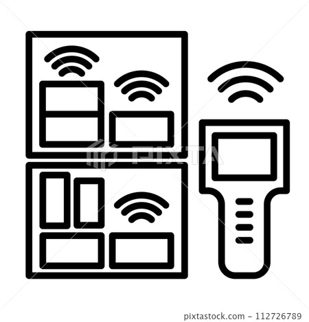 The RFID tag is read from the outside of the box to the inside. 112726789