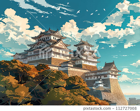 日本城堡城堡塔城堡圖 112727008