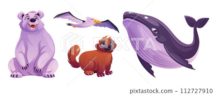 North pole animals in cartoon vector set North pole animals in cartoon vector set 112727910