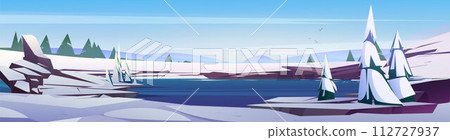 Arctic ice and snow winter landscape background 112727937