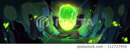 Dark cave with magic portal on dangerous swamp Dark cave with magic portal on dangerous swamp 112727950
